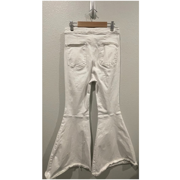 FREE PEOPLE High Rise White Flare Jeans - Picture 6 of 7